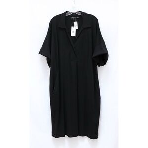 NWT Lafayette 148 little black shirt dress Toni plus size mini work 3X short new